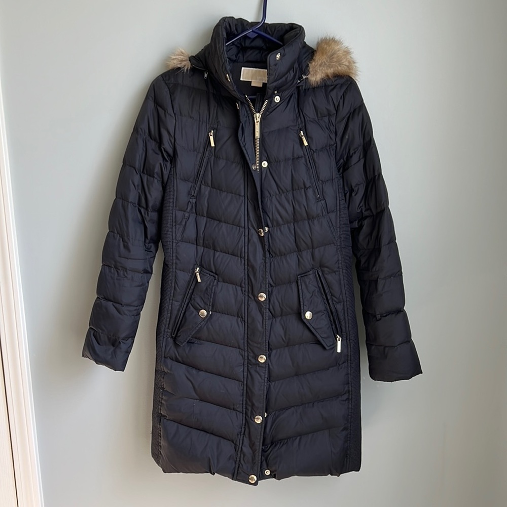 Michael Kors Black Puffer Coat Size Small